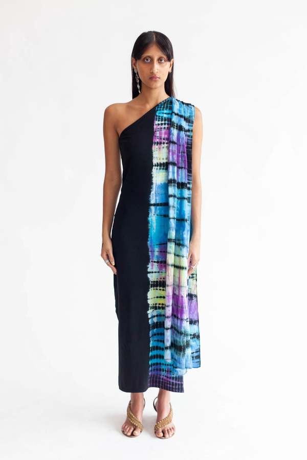 divya maxi dress Women's Divya Black Floral Motif Maxi Dress | Large