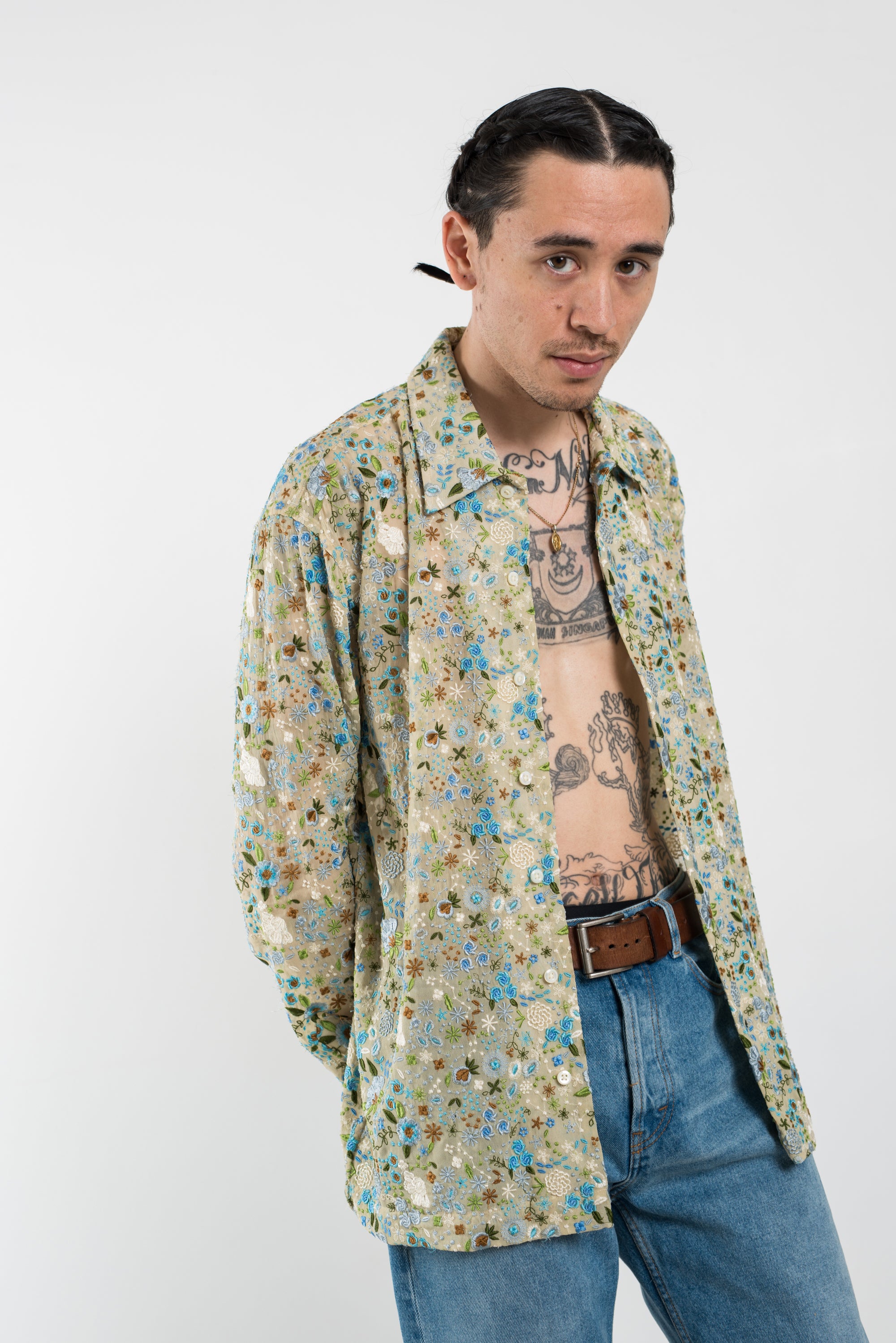 Séfr Ripley Shirt - Garden Peace Embroidery | Garmentory