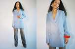 Priscavera Silk Suit Jacket - Periwinkle  - Thumbnail 5