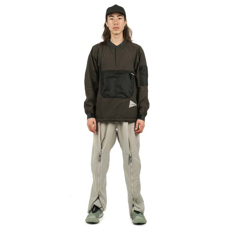 and wander BREATH RIP PULLOVER JACKET - BROWN | Garmentory