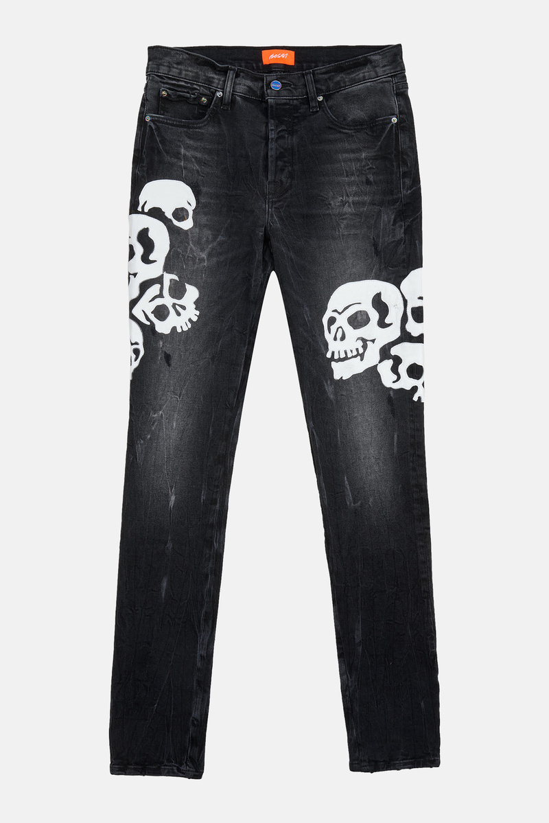 NEAT L’ECHOPPE 別注 ITALY DENIM BLACK 44 Bossi Mens Skull SPRP Jeans - Black | Garmentory