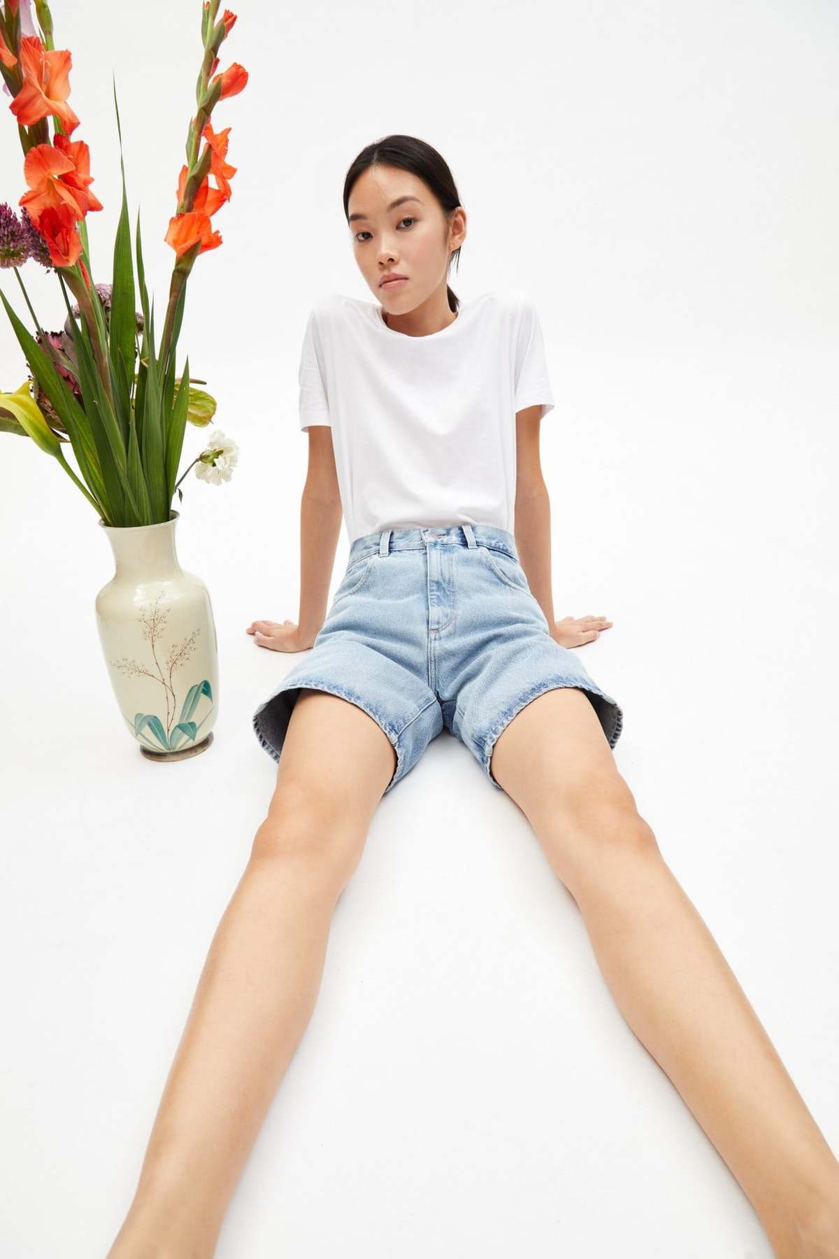 Armedangels Freymaa Organic Cotton Denim Shorts - Powder Indigo - Image 2 of 7