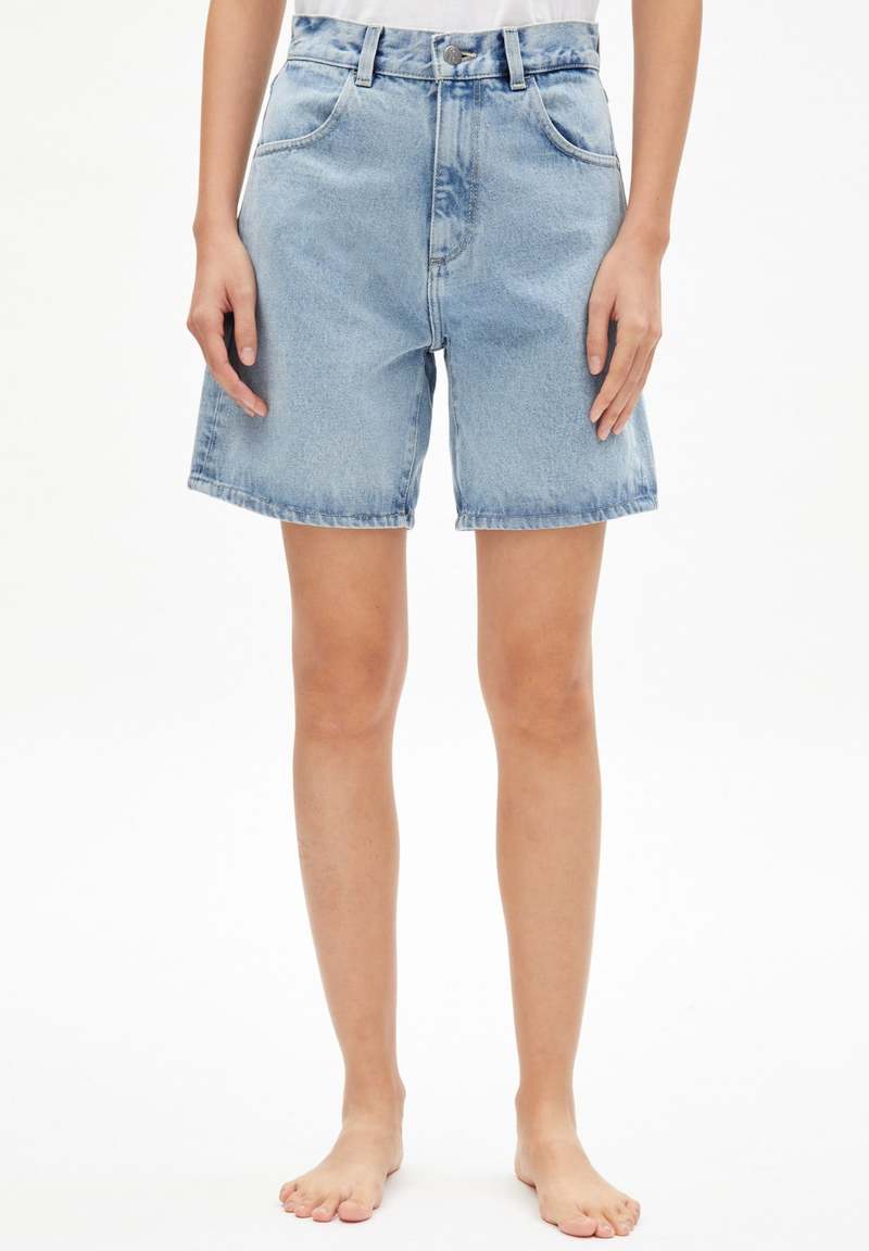 Armedangels Freymaa Organic Cotton Denim Shorts - Powder Indigo