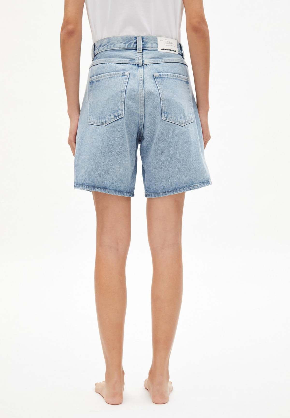 Armedangels Freymaa Organic Cotton Denim Shorts - Powder Indigo - Image 6 of 7