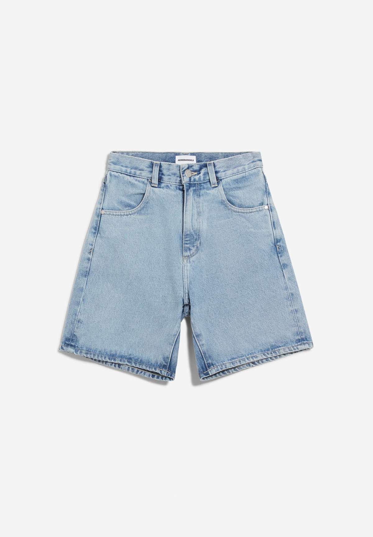 Armedangels Freymaa Organic Cotton Denim Shorts - Powder Indigo - Image 7 of 7