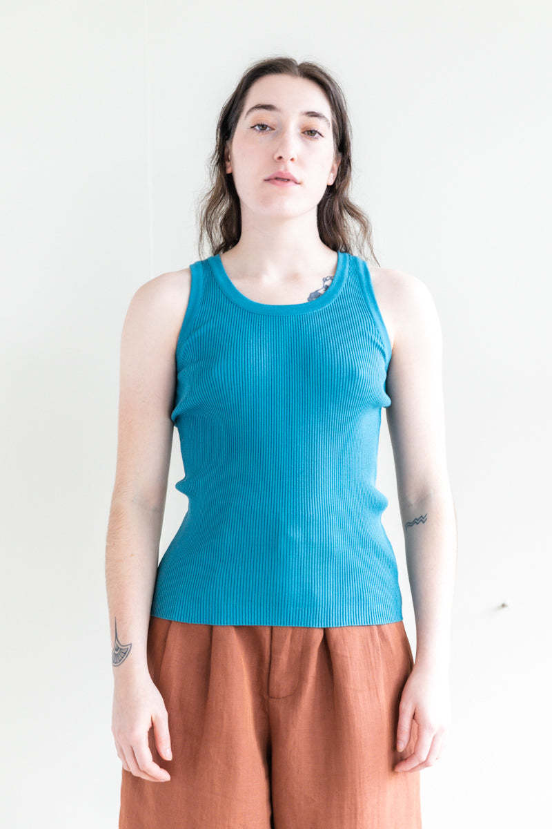トップス AURALEE HIGH GAUGE RIB KNIT TANK Namu Shop - Auralee Giza High Gauge Rib Knit Tank - Green