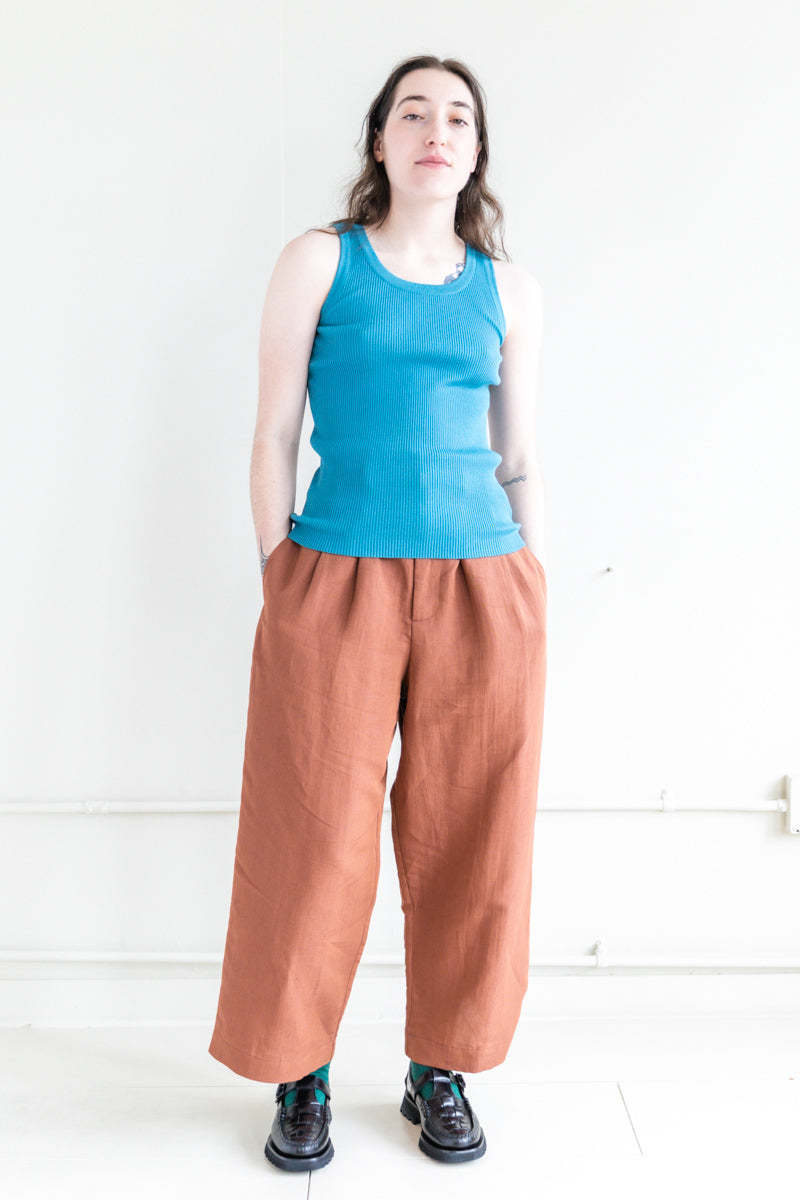 Auralee Giza High Gauge Rib Knit Tank - Blue | Garmentory