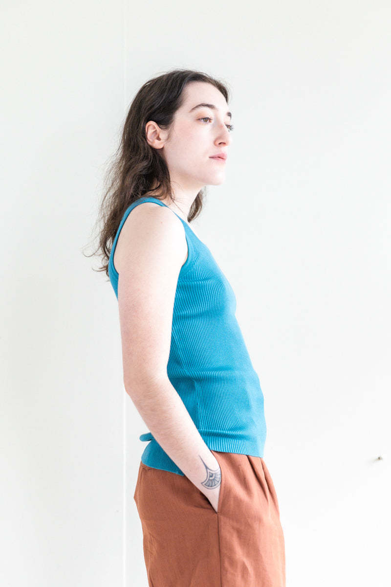 トップス AURALEE HIGH GAUGE RIB KNIT TANK Namu Shop - Auralee Giza High Gauge Rib Knit Tank - Green