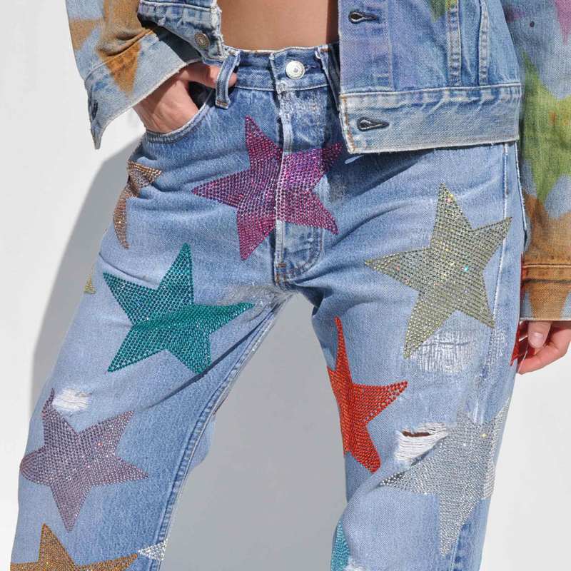 collina strada star painted denim 星 y2k Levi's® X Collina Strada Star Jeans - Medium Wash | Levi's® US