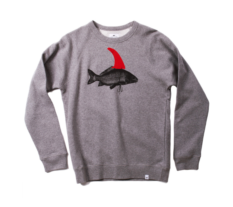 Loreak Mendian Pez Raglan Sweatshirt Heather Grey Garmentory