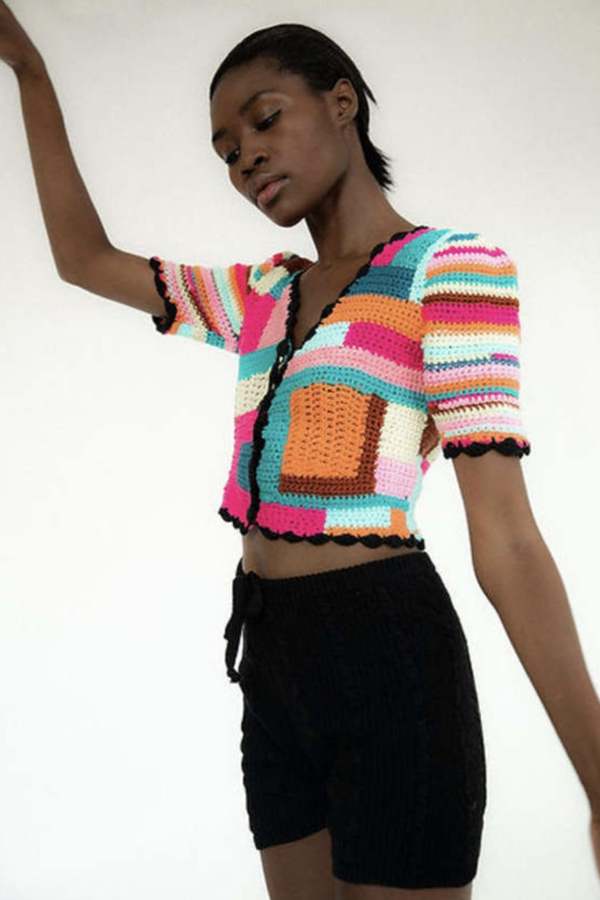 Tach Clothing Tini Crochet Cardigan Multi Garmentory