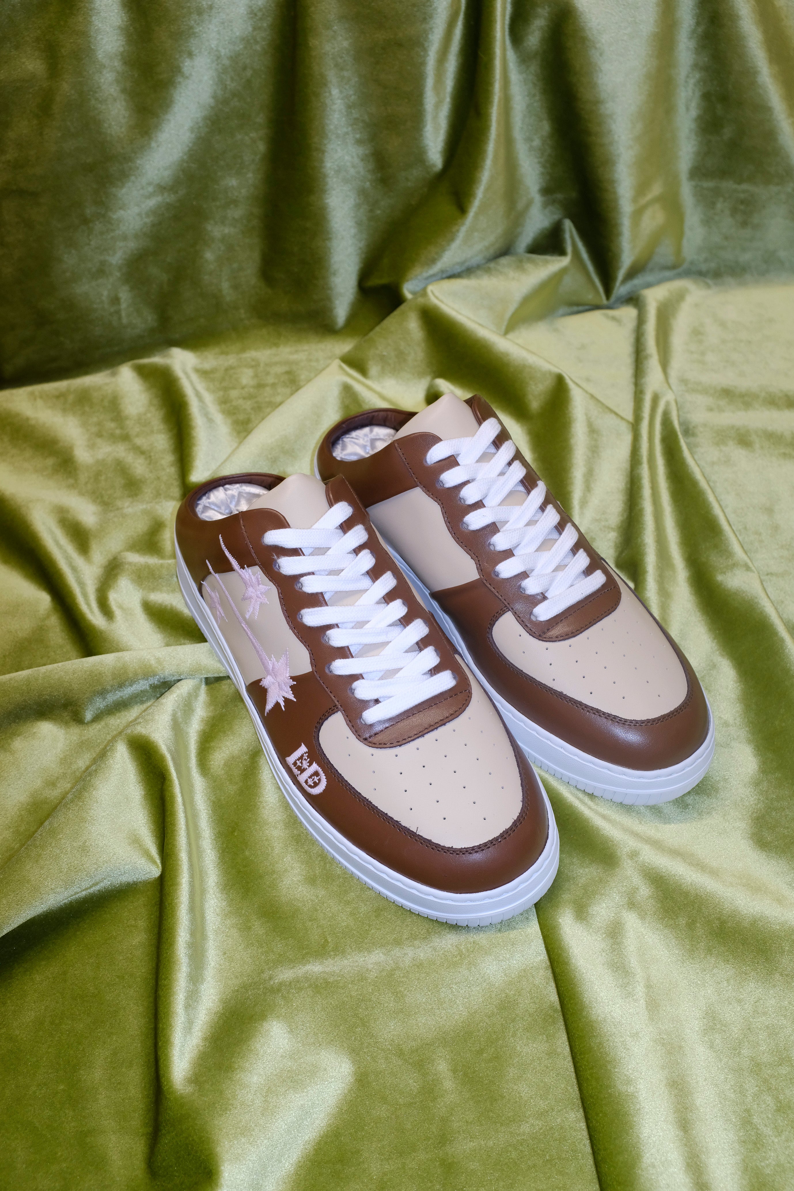 leather mule sneakers
