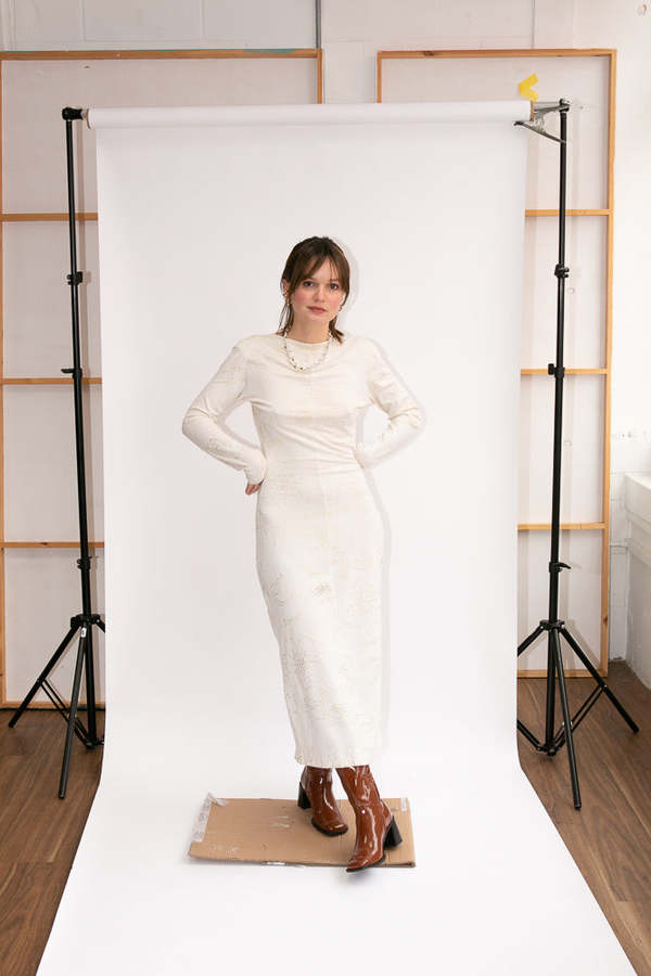 long white slip dress 1930's Bridal White Silk Slip Dress With White Lace – Eveliina Vintage