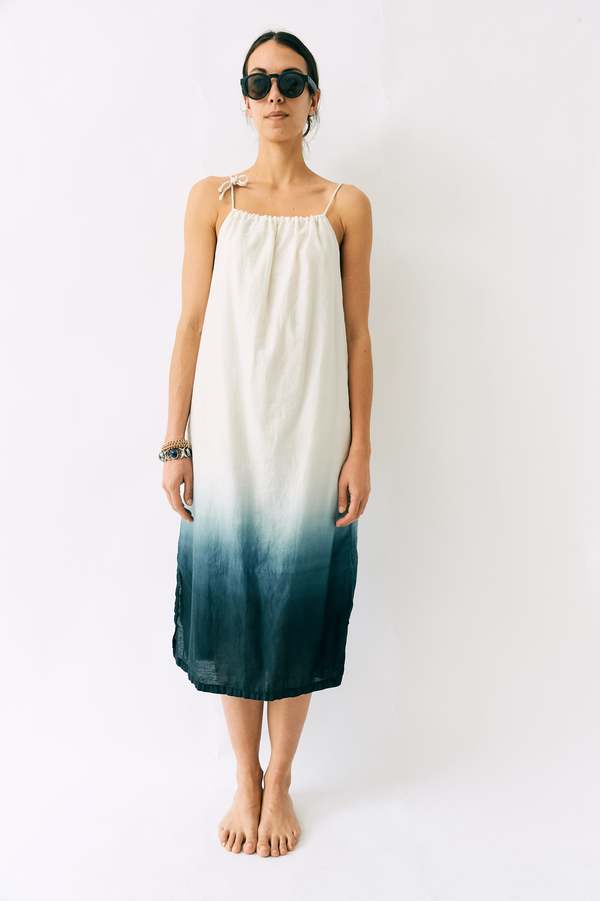 Plume Ombre Midi Dress - White/Blue | Garmentory