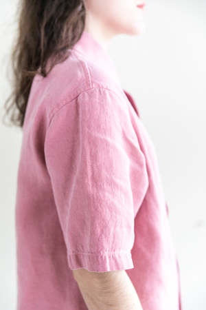 Auralee Washi Duck Canvas Half Sleeved Shirt - Faded Pink | Garmentory