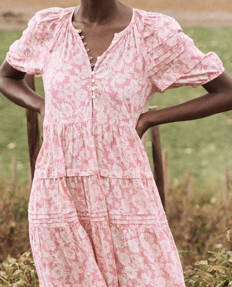 the great pleated ravine dress THE GREAT. | Dresses | The Great Pleated Ravine Dress In Western Rose Print
