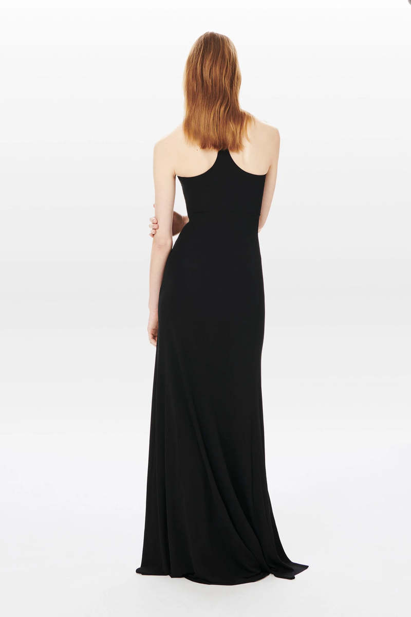 slim fit dress slacks Halter Neck Midi Dress In Elderflower – Victoria Beckham UK main image 1