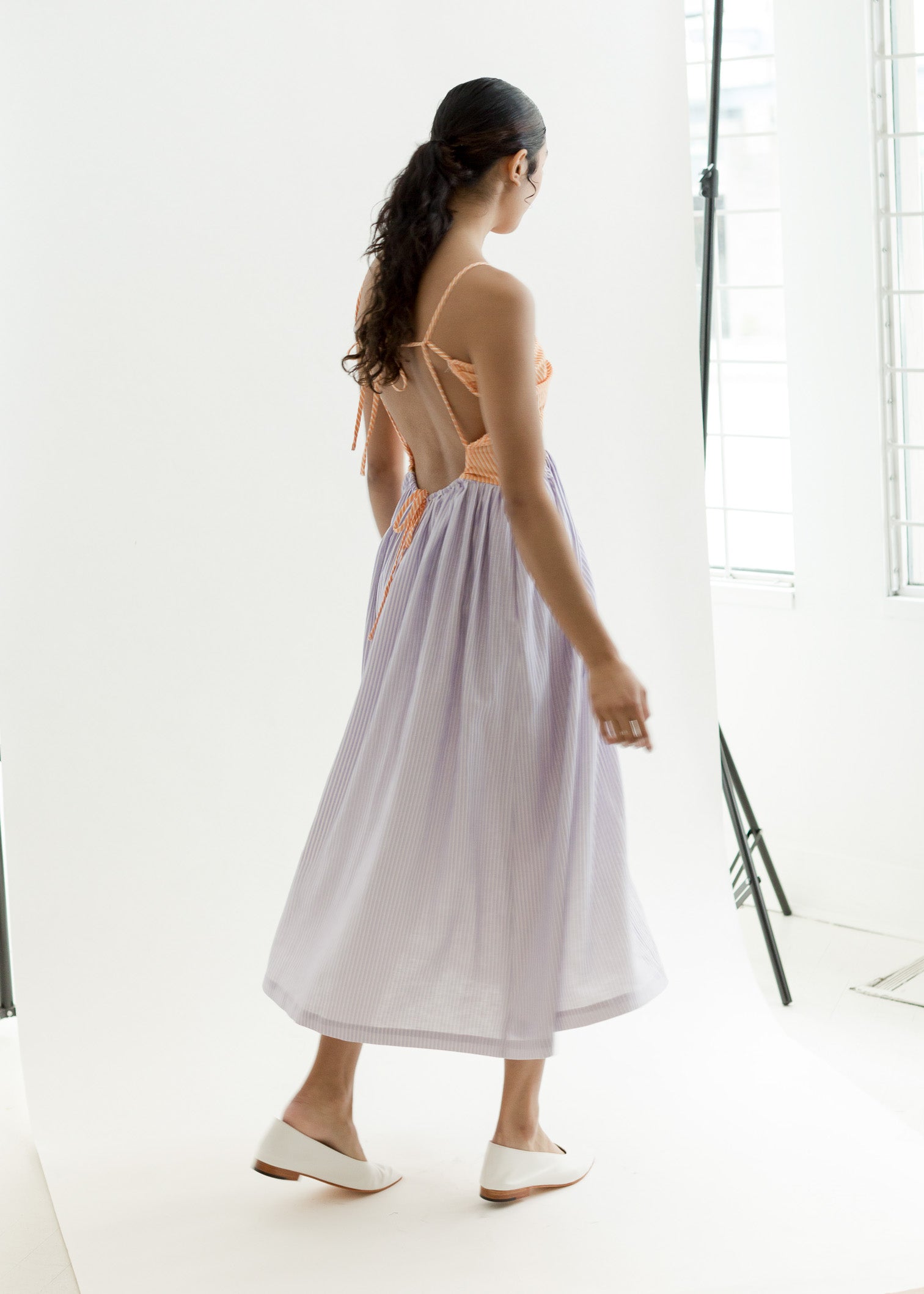 Tach Sandine Linen Dress Orange/Lilac Garmentory