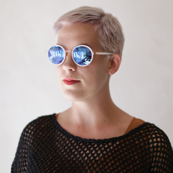 Sunday Somewhere Cream Round Frame Sunglasses Soelae Champagne | Unisex Round Acetate Sunglasses | Sunday  main image 3