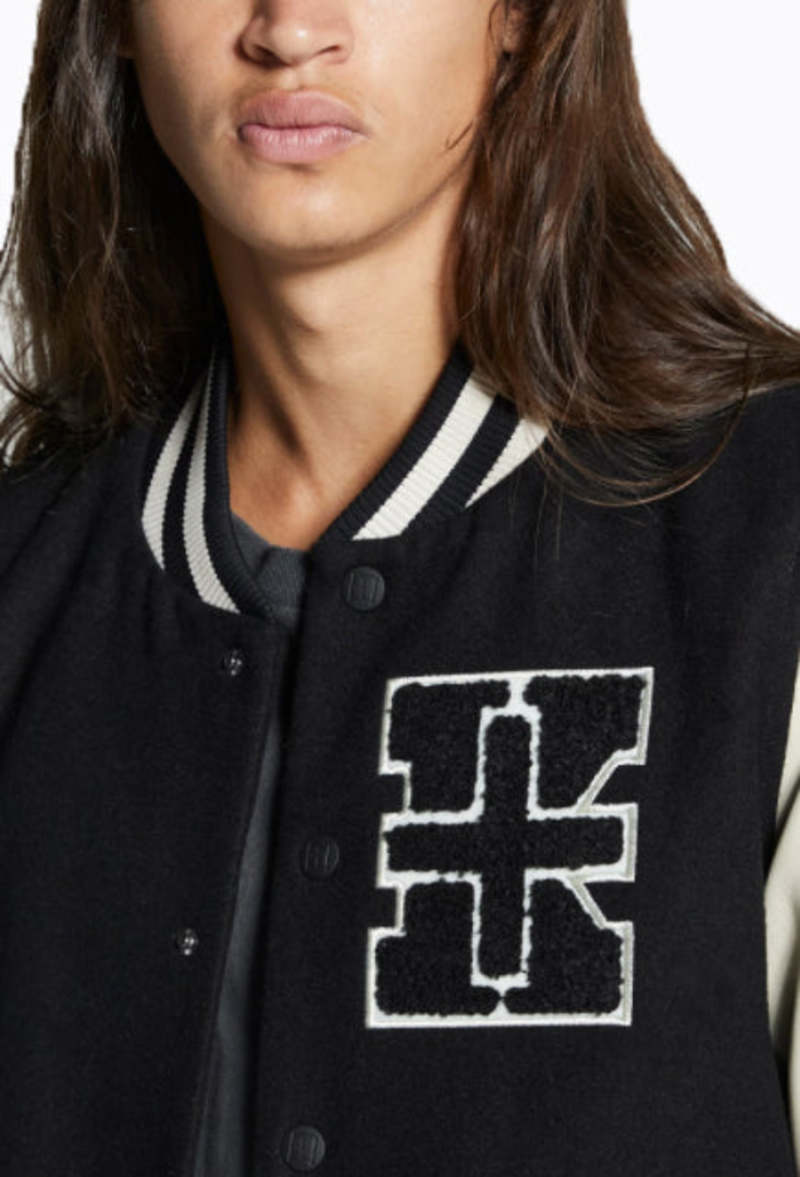 Ksubi King Patch Letterman Bomber - Black