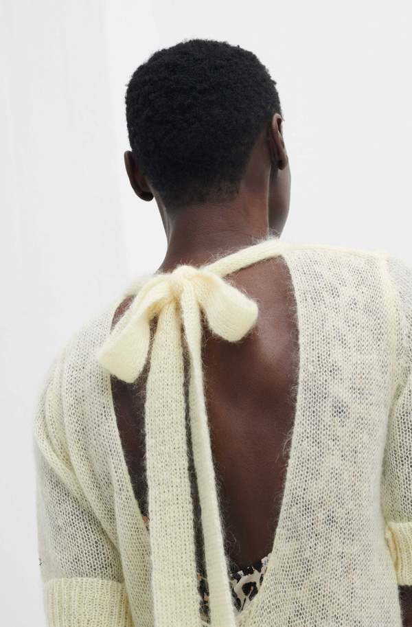 関税送料込♪GANN/Open Back Mohair Midi Dress Ganni Open-Back Mohair Midi Dress - Rutabaga | Garmentory