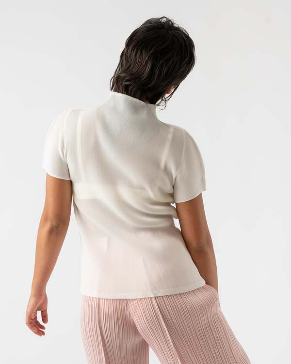 Pleats Please Issey Miyake Mist March Polo Shirt - White | Garmentory