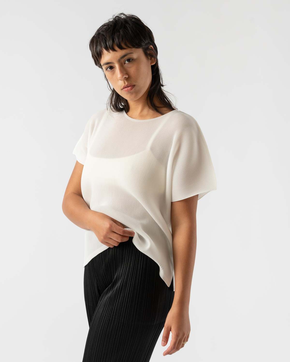 Pleats Please Issey Miyake Mist March Shirt - White | Garmentory