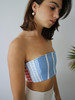 CF. Goldman Bustier Top - Blue Mixed Gingham - Thumbnail 1