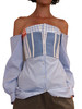 CF. Goldman Bustier Top - Blue Mixed Gingham - Thumbnail 7