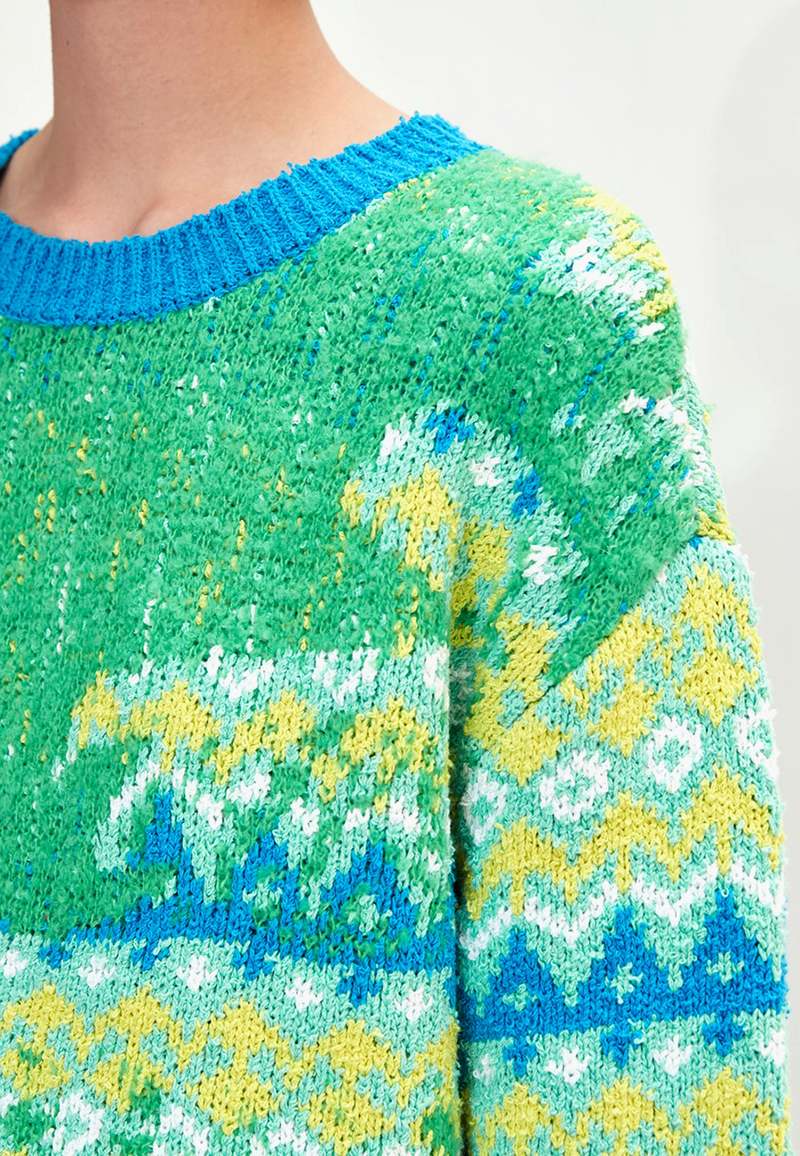 Andersson Bell★NORDIC CREW-NECK SWEATER★Wool + Cashmere Andersson Bell Nordic Crewneck Sweater In Ecru - 60% Off