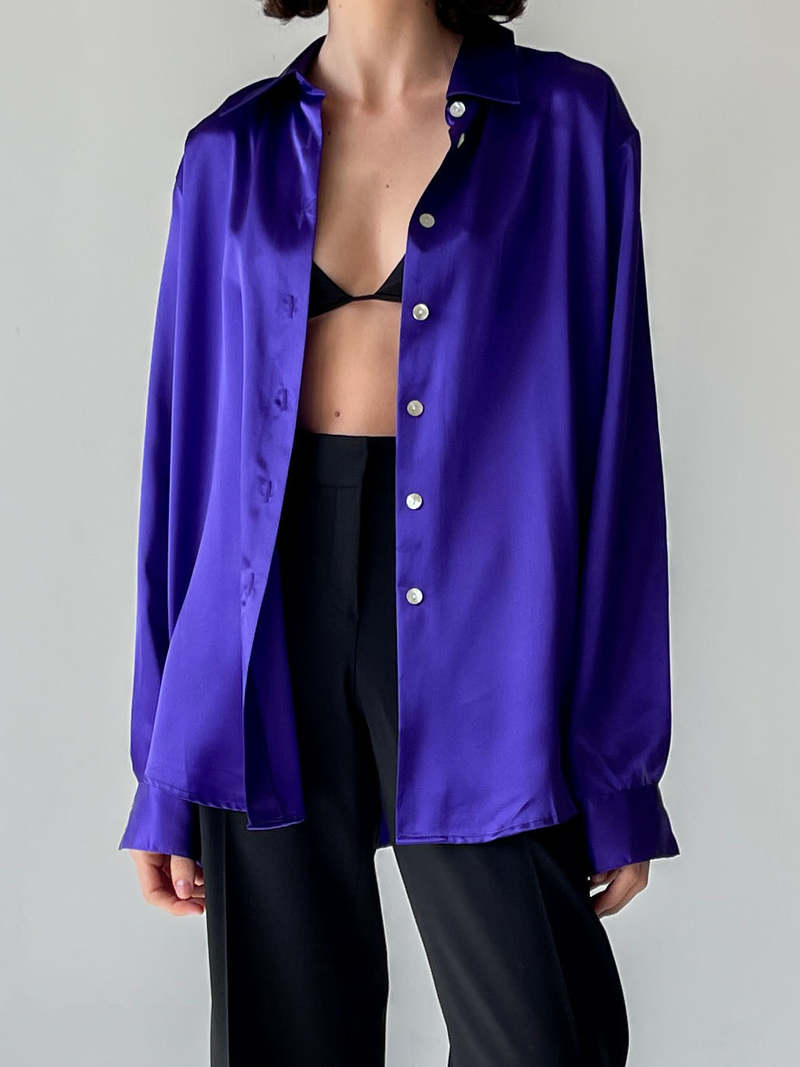 Satin Blouse - Violet