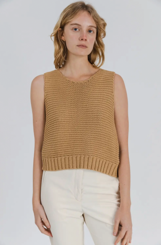 Mod Ref The Yulia Knit Vest - Khaki | Garmentory