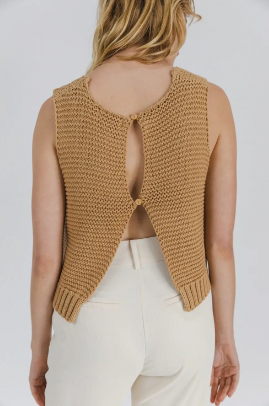 Mod Ref The Yulia Knit Vest - Khaki | Garmentory
