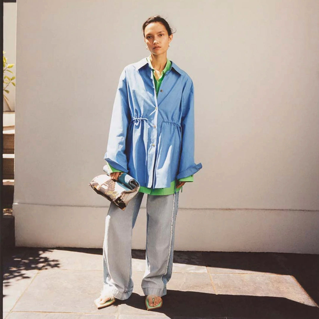 Rejina Pyo Jolene Organic Cotton Poplin Shirt - Blue | Garmentory