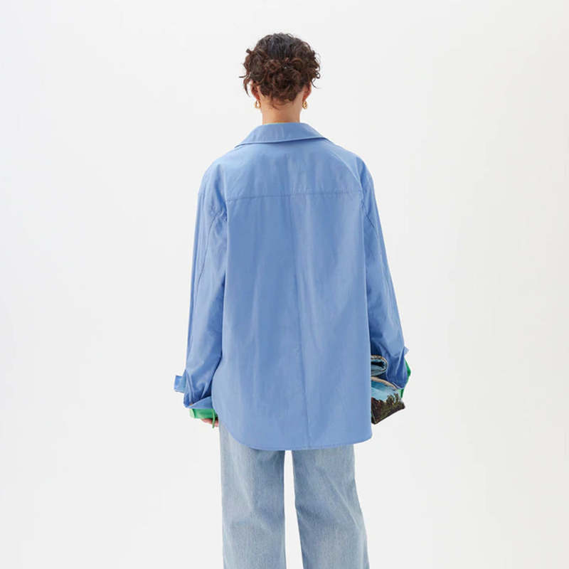 Rejina Pyo Jolene Organic Cotton Poplin Shirt - Blue | Garmentory