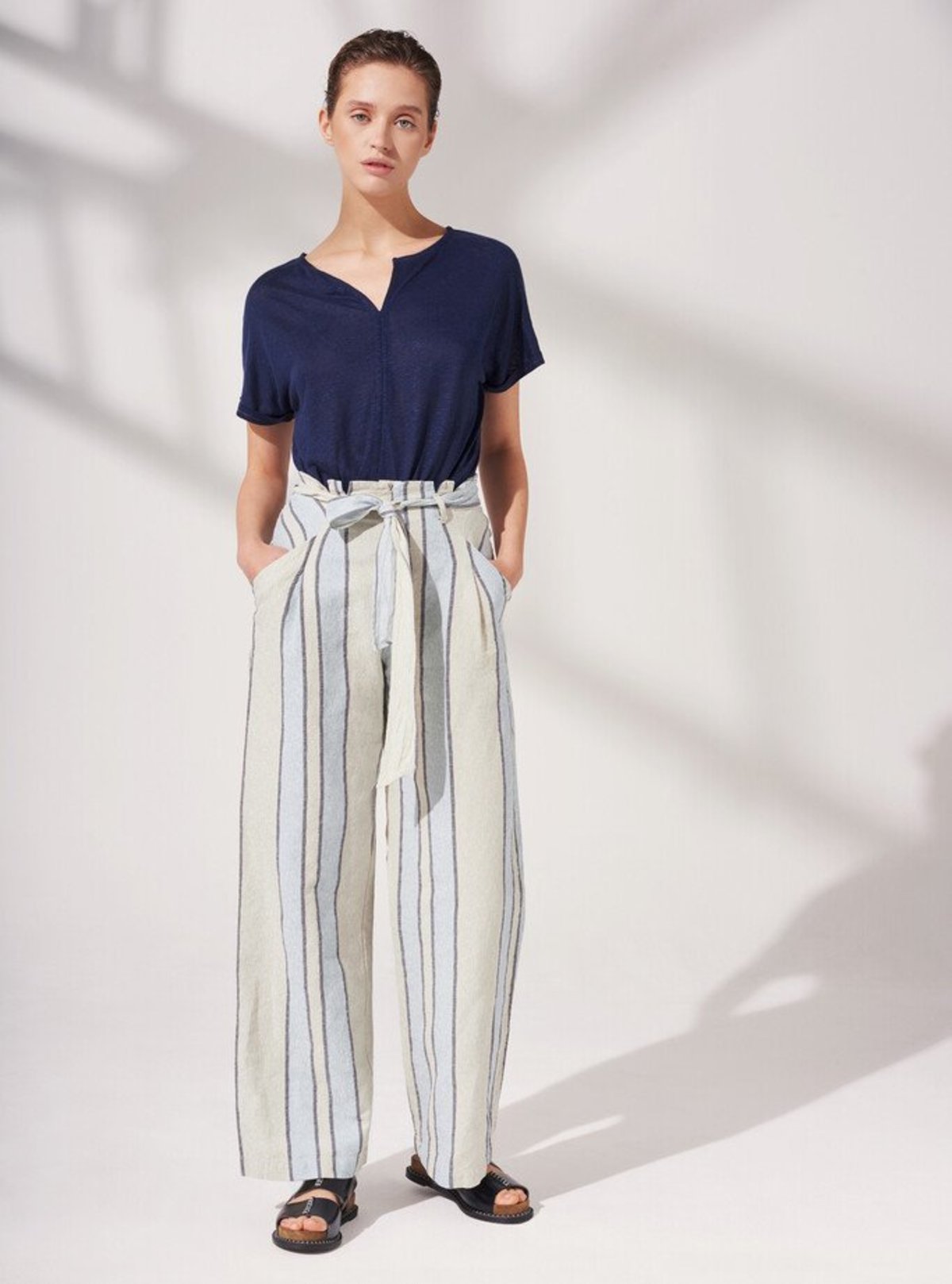 PETI Boutique Wide leg linen trousers - Multi - Image 1 of 3