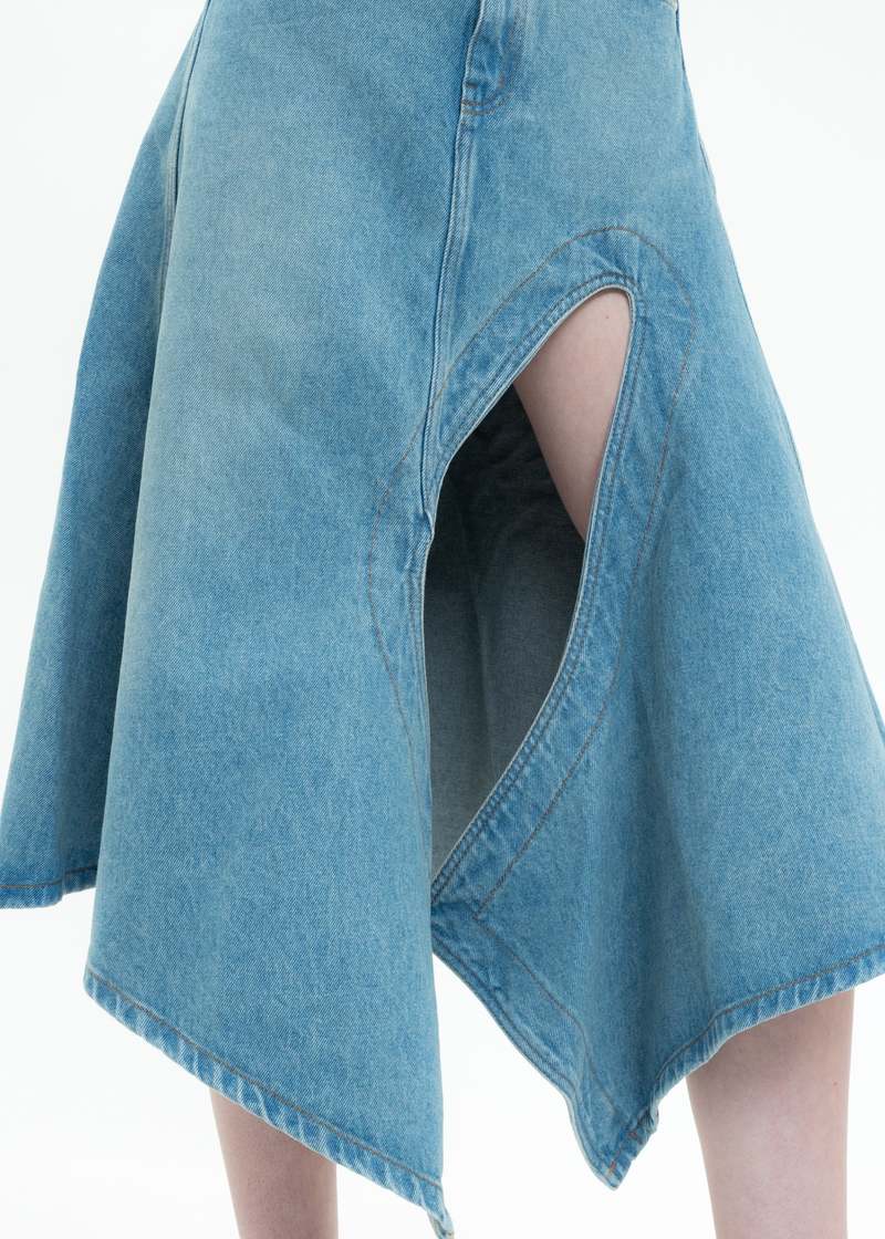 Y/project Cut Out Denim Skirt - Blue | Garmentory