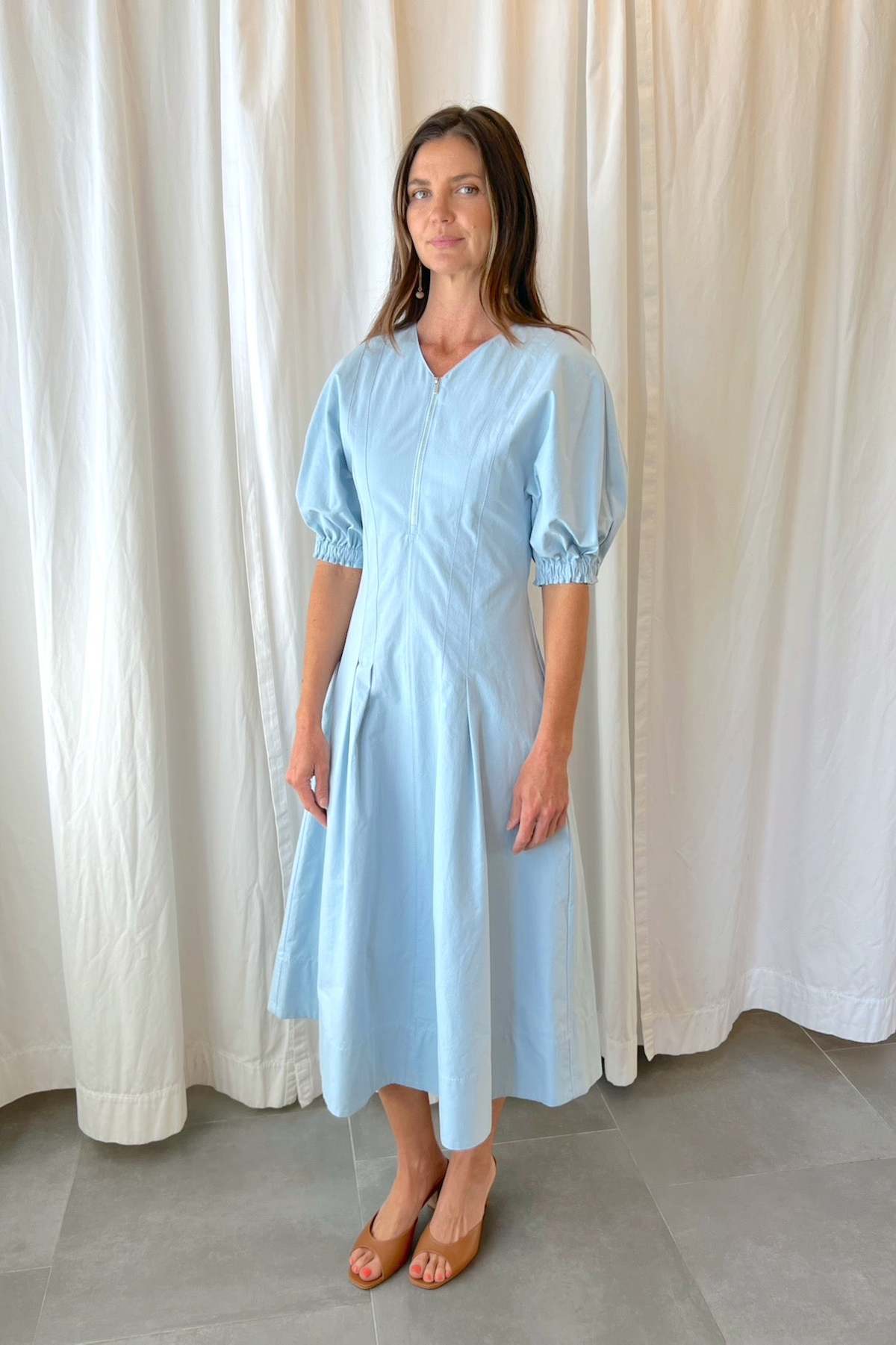 Proenza Schouler White Label Puff Sleeve Dress - Baby Blue | Garmentory Proenza Schouler White Label Puff Sleeve Dress - Baby Blue | Garmentory