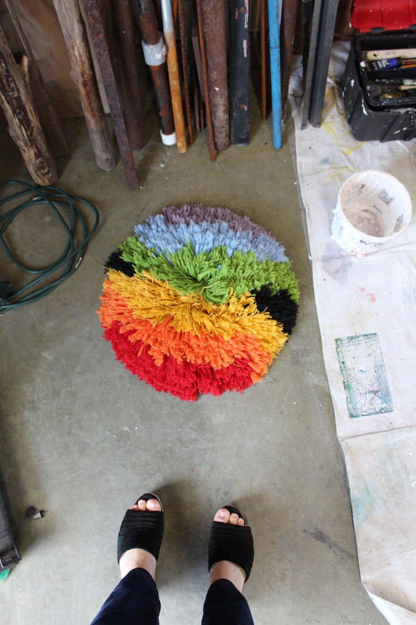 Artist Alpaca Handmade Fringe Pillow - Rainbow Black Artist Alpaca Handmade Fringe Pillow - Rainbow Black