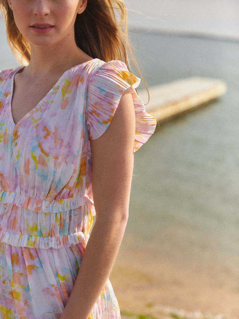 current air pink dress Current Air Watercolor Floral Dress