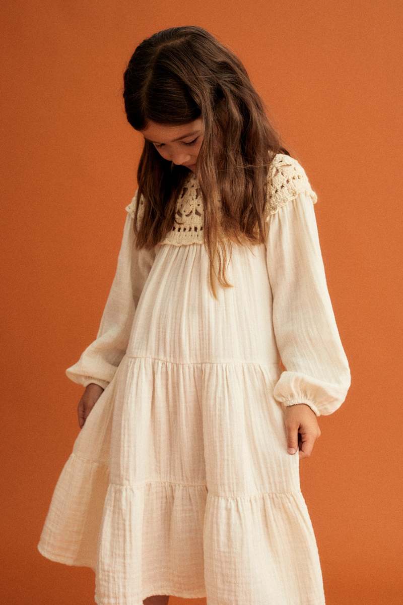 kids The New Society Artemisa Dress - Vanilla