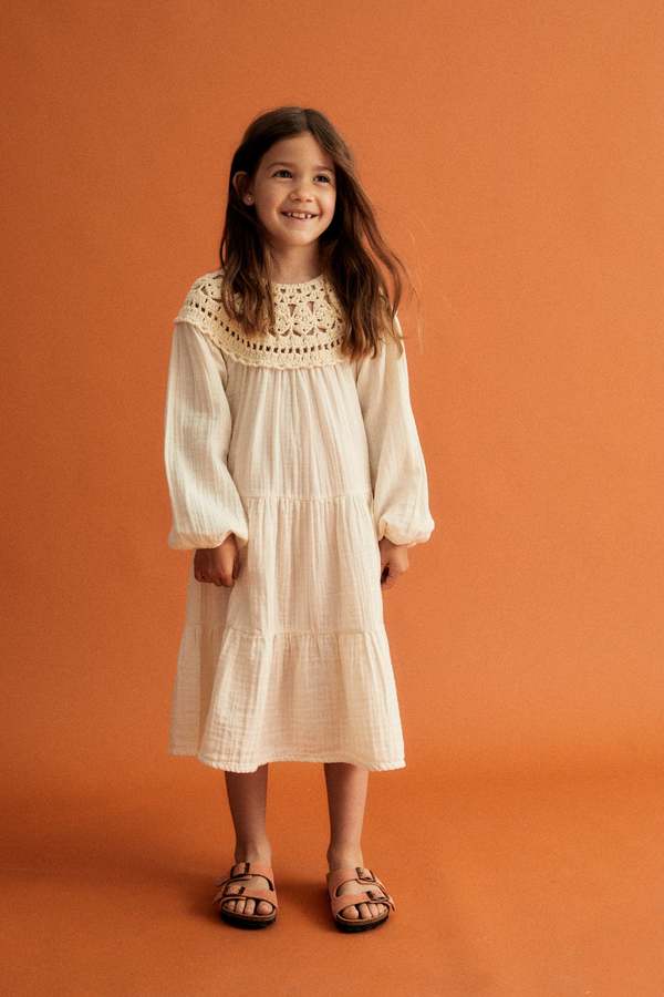 kids The New Society Artemisa Dress - Vanilla
