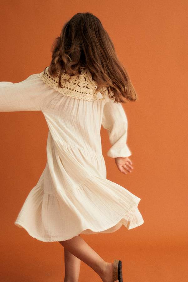 kids The New Society Artemisa Dress - Vanilla