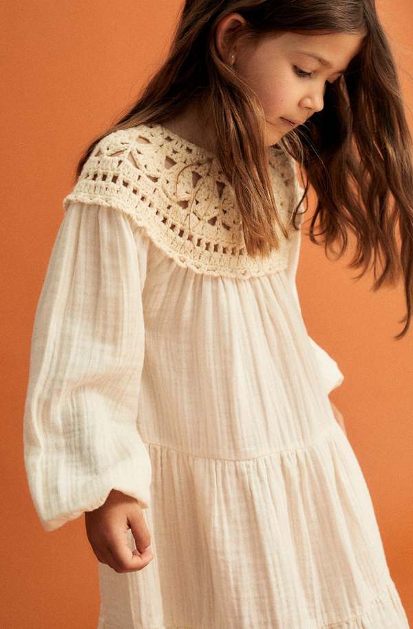 kids The New Society Artemisa Dress - Vanilla