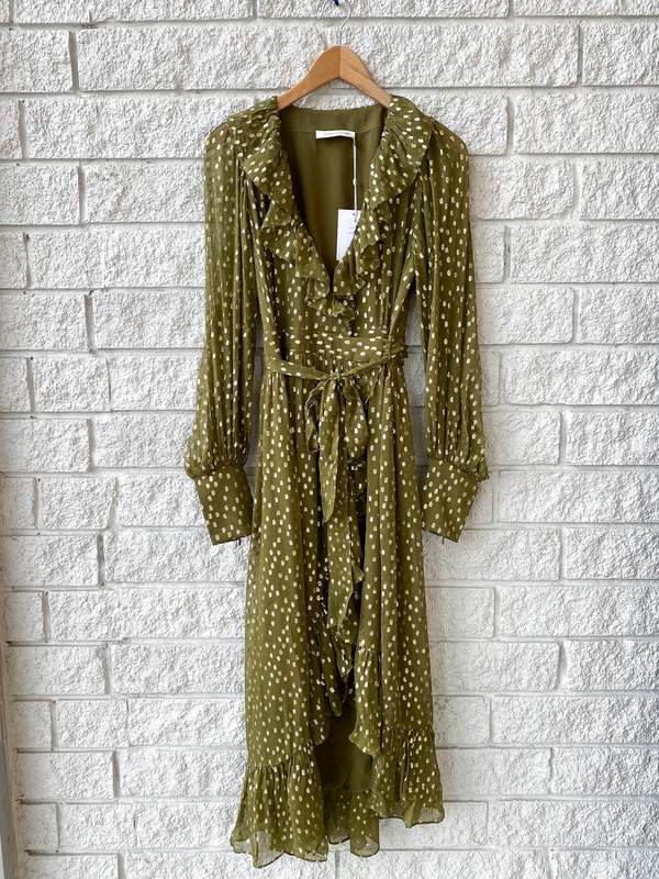 LUREX WRAP MIDI DRESS | Garmentory