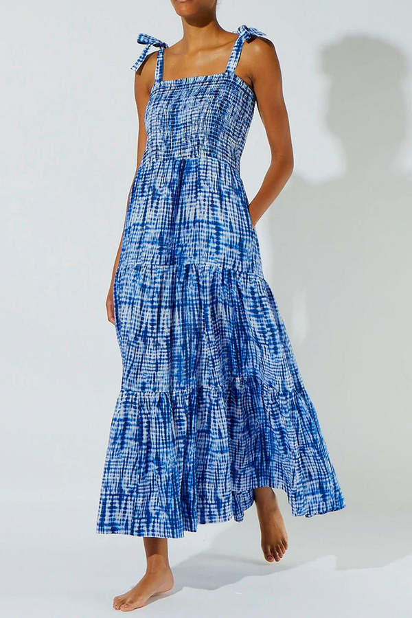 Solid and Striped Dress - Indigo/Shibori Print | Garmentory Solid and Striped Dress - Indigo/Shibori Print | Garmentory