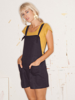 linen overalls short