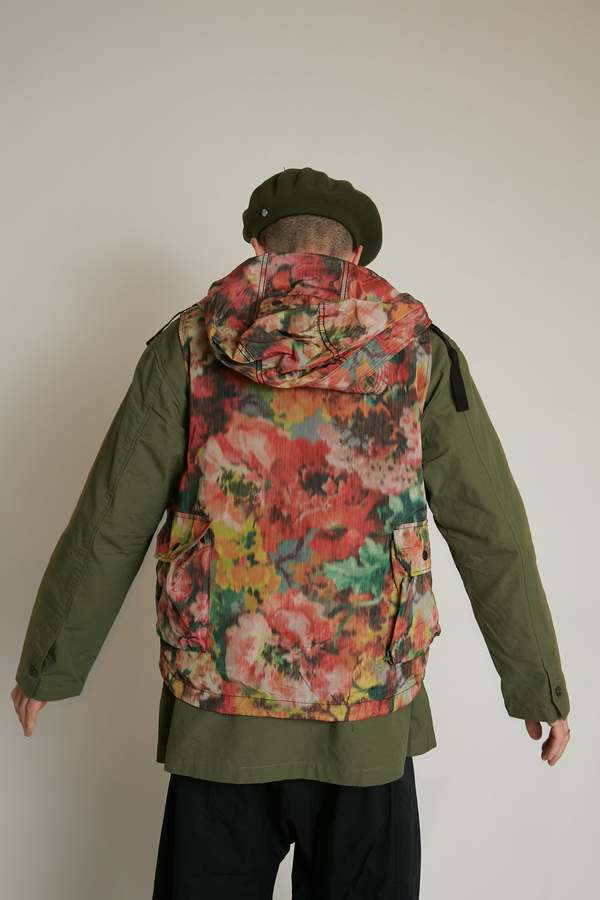 Engineered Garments Polyester Field Vest - Multi Color Floral/Camo 