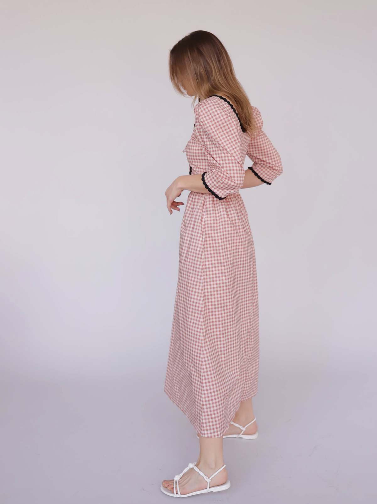 Tach Clothing Ilse Cotton Dress Brick Gingham Garmentory