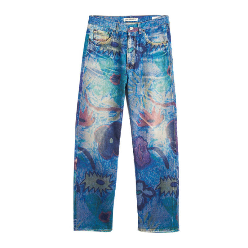 Third Cut 'Digital Chalk Flower Denim' | Garmentory